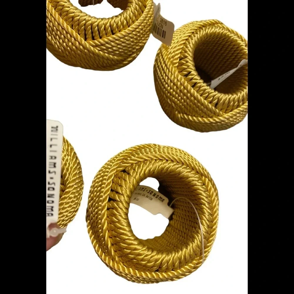NWT Williams Sonoma Braided Napkin Rings Dijon